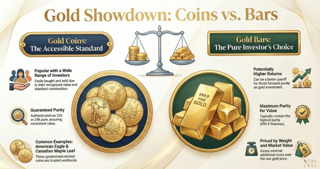 Gold coin vs gold bar Gold coin vs gold bar