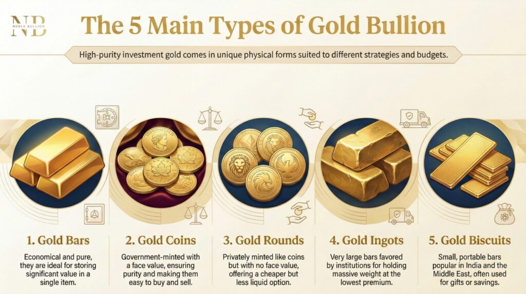 Five Main Types of Gold Bullion Five Main Types of Gold Bullion